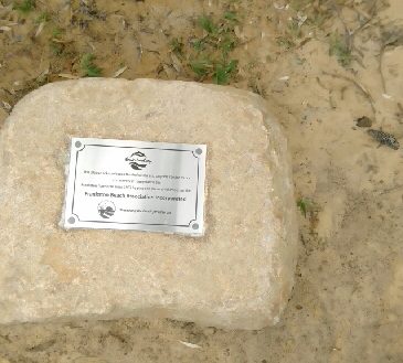 FBA plaque on rock